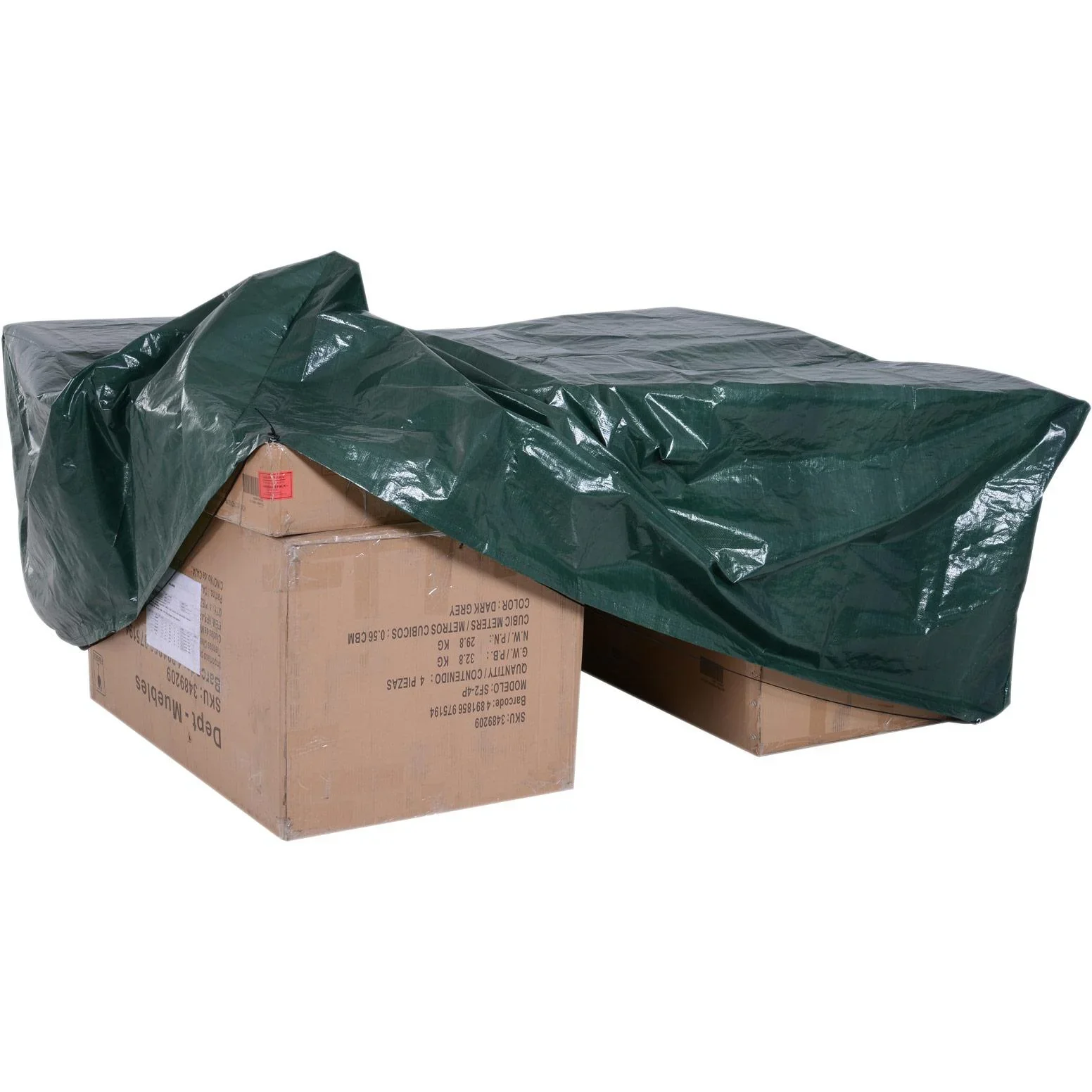 Abdeckplane Schutzhülle Gartenmöbel Abdeckhaube Wasserdicht UV-Schutz Rechteckig PE Grün 235 x 190 x 90 cm - 1