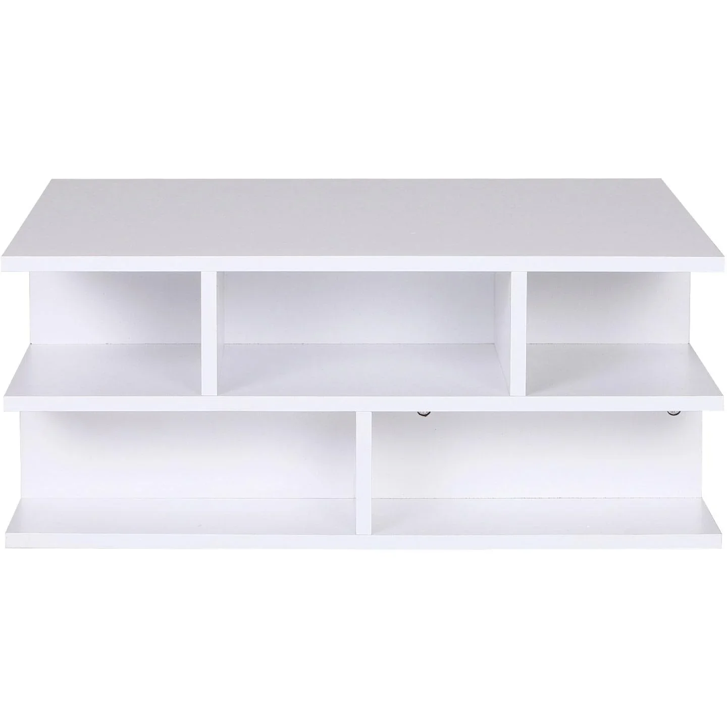 Couchtisch Beistelltisch Wohnzimmertisch Sofatisch Satztisch 12 x Ablage Holz Weiß 70 x 70 x 29 cm - 1