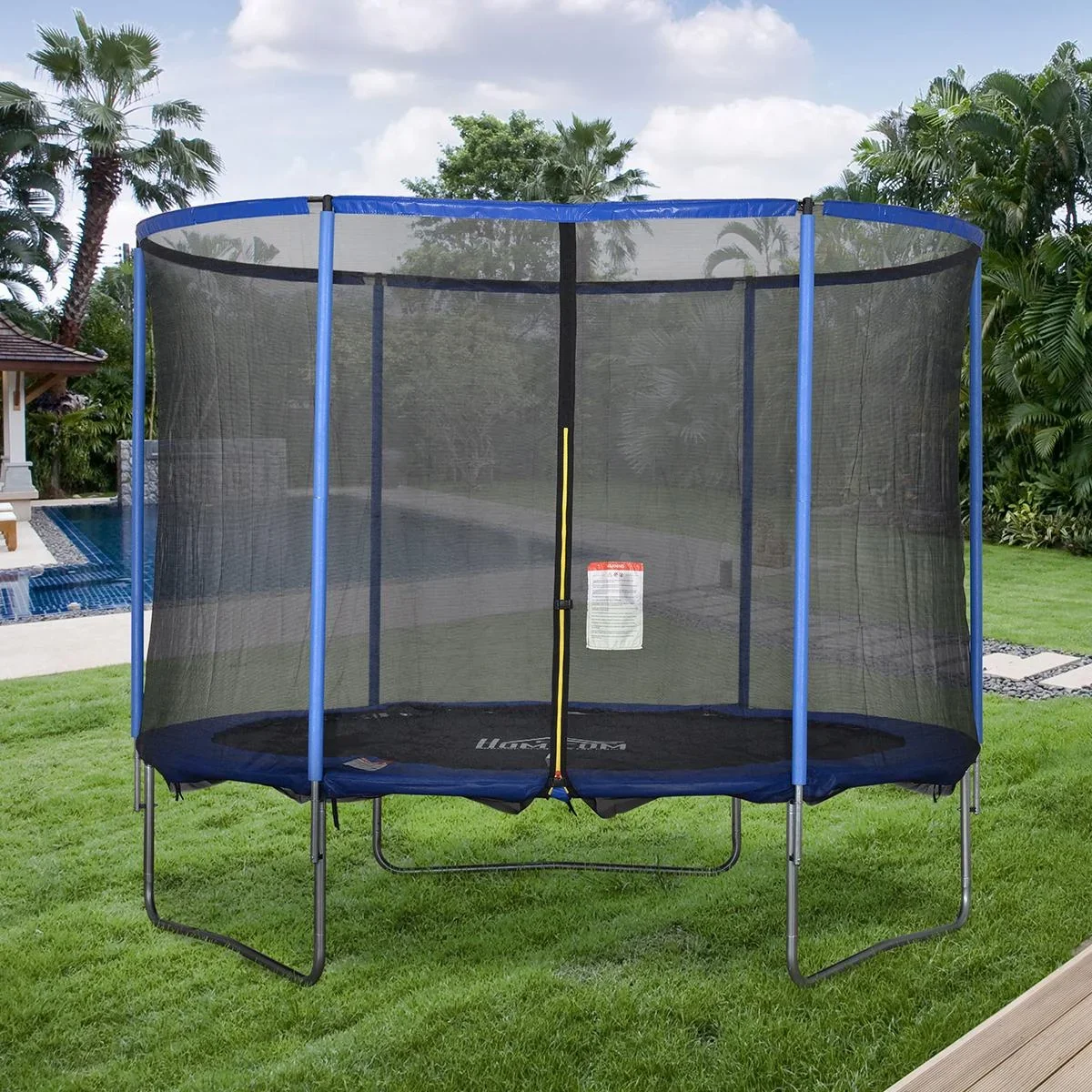 Trampolin mit Sicherheitsnetz blau, schwarz - 5