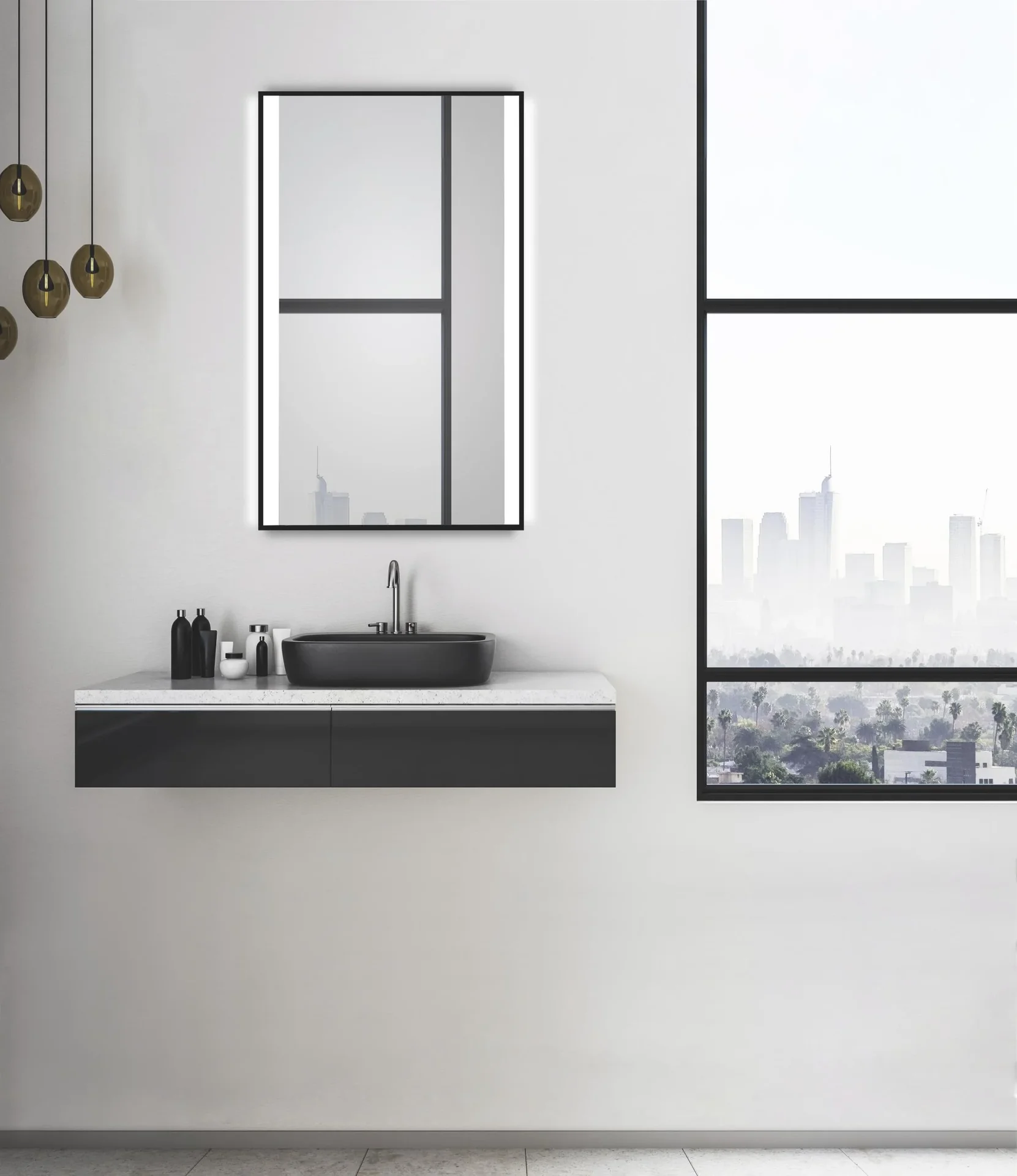 Badezimmerspiegel mit Beleuchtung, "Black Shine" - 120 x 70 cm - 4