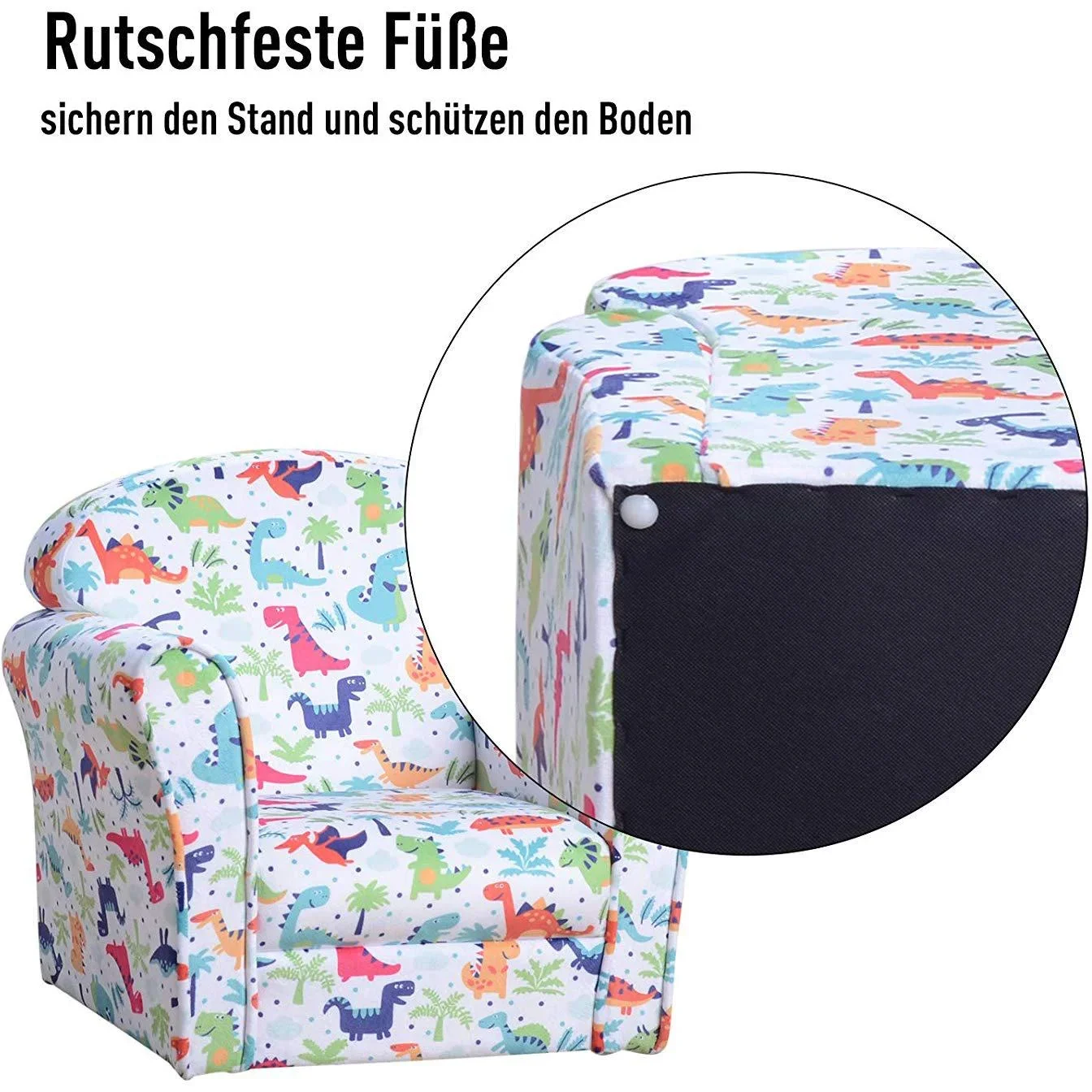 Kindersessel Kindersofa Polstersessel Minisessel für Kinder im Urwald 3 9 Jahre Flanell + Holz + Schaumstoff 50 x 39 x 4 - 0