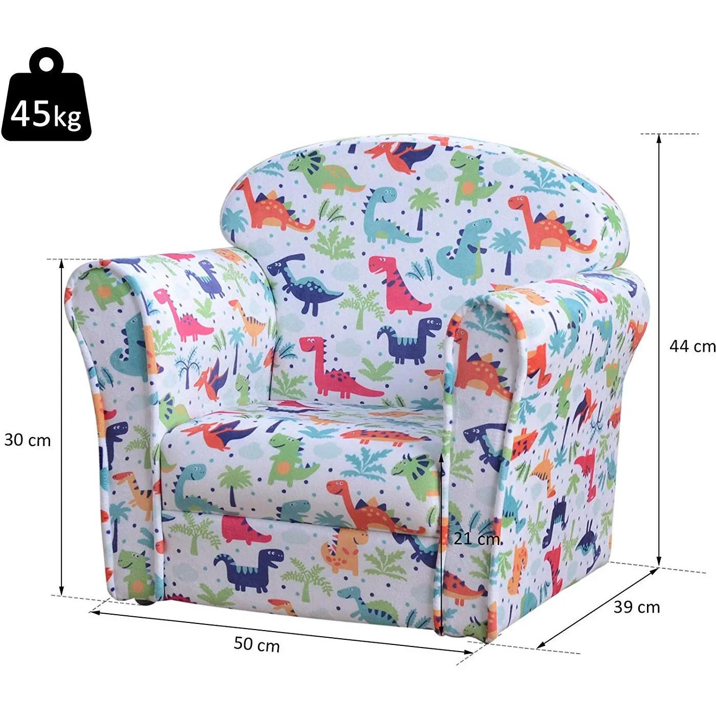 Kindersessel Kindersofa Polstersessel Minisessel für Kinder im Urwald 3 9 Jahre Flanell + Holz + Schaumstoff 50 x 39 x 4 - 2