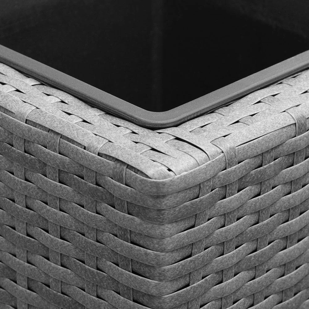 Polyrattan Pflanzgefäß grau 95x27x60cm - 8