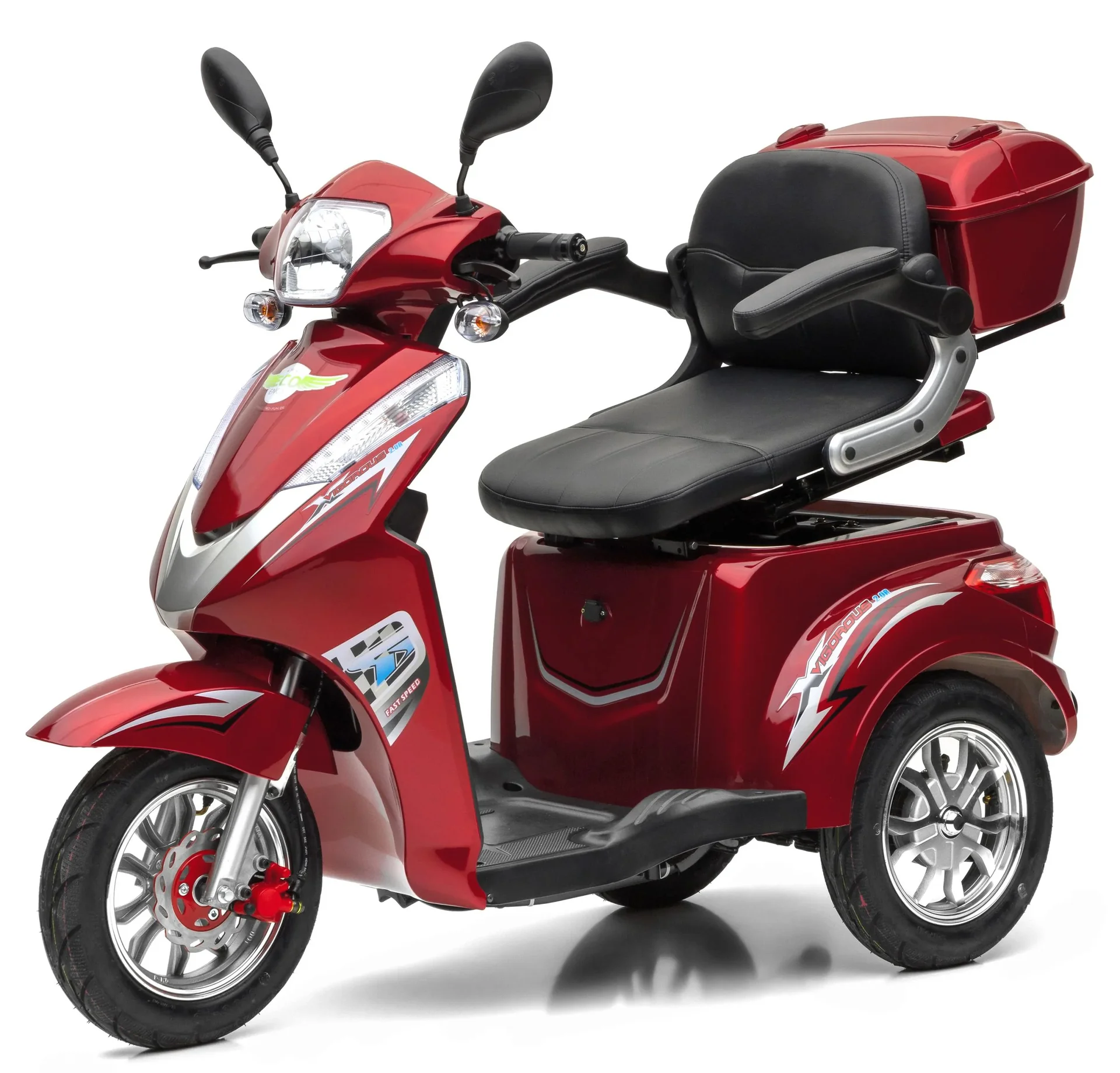 Elektro Dreirad rot - herausnehmbarer Li-Io Akku 30 Ah - 25 km/h - Seniorenmobil - 0