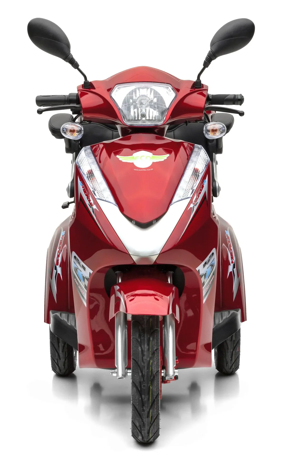 Elektro Dreirad rot - herausnehmbarer Li-Io Akku 30 Ah - 25 km/h - Seniorenmobil - 2