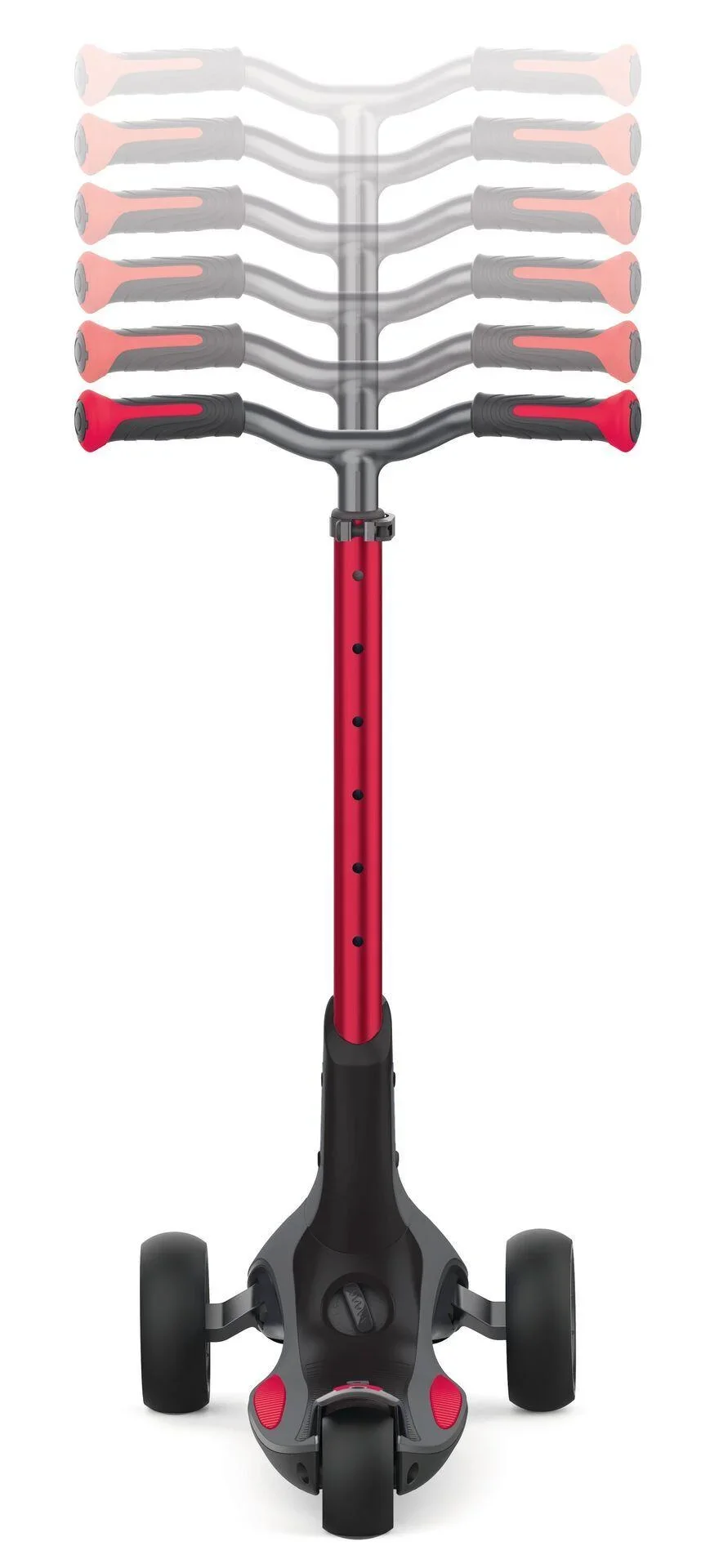 ULTIMUM   Tretroller Kinder Erwachsene, 125/90 mm extra breit, ABEC 7, 3-rädrig, höhenverstellbar, rot - 5