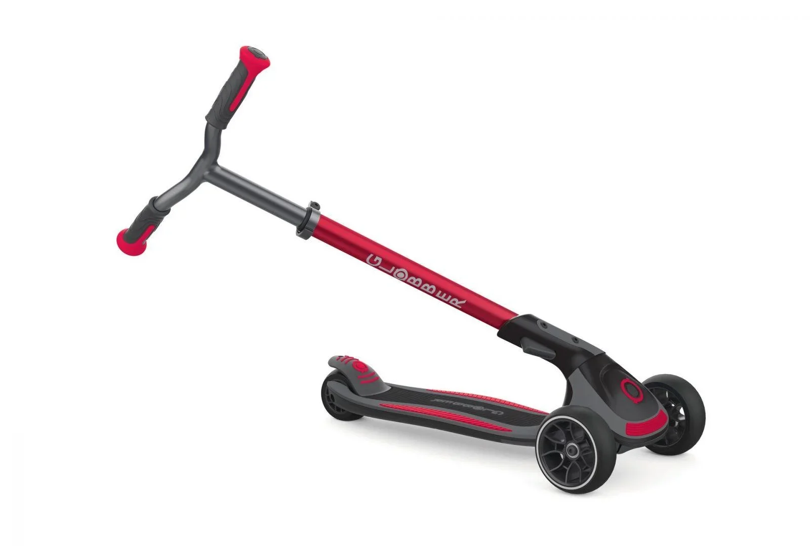 ULTIMUM   Tretroller Kinder Erwachsene, 125/90 mm extra breit, ABEC 7, 3-rädrig, höhenverstellbar, rot - 6