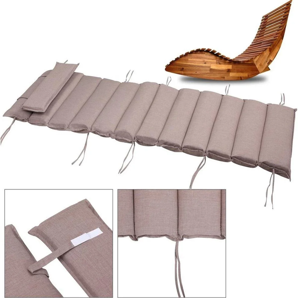 Kissen Sonnenliege - Creme gesprenkelt - 177x58x7 - 1