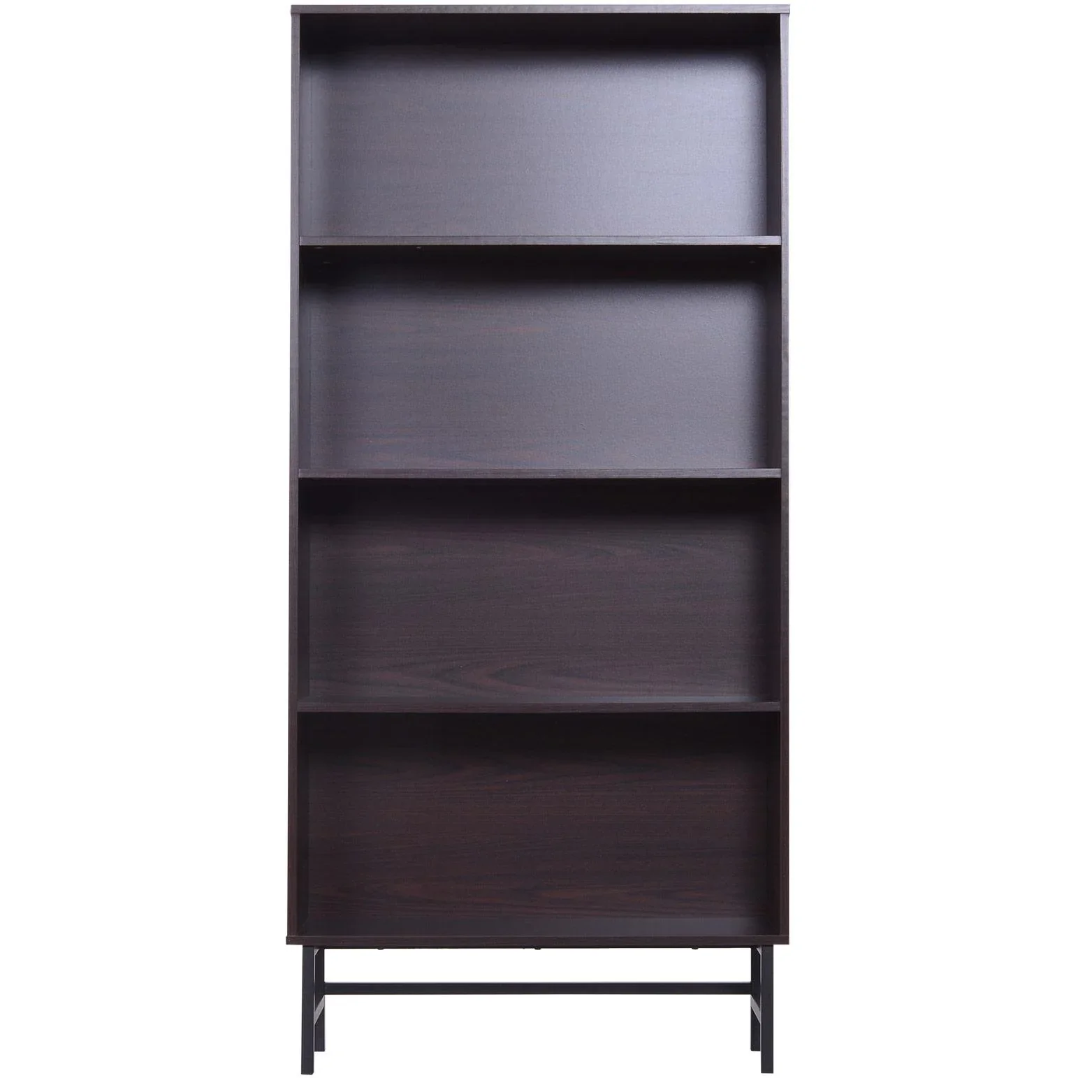 Standregal Aktenregal Bücherregal Büroregal Holzregal Arbeitszimmer 4 Fächer Dunkelkaffee 80 x 29,5 x 180 cm - 0