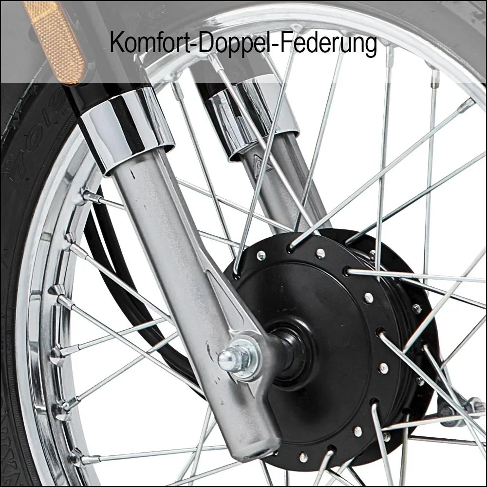 E-Roller / Retromofa "Turin" 45 km/h inklusive 26 Ah Lithium-Akku schwarz/weiß - 6
