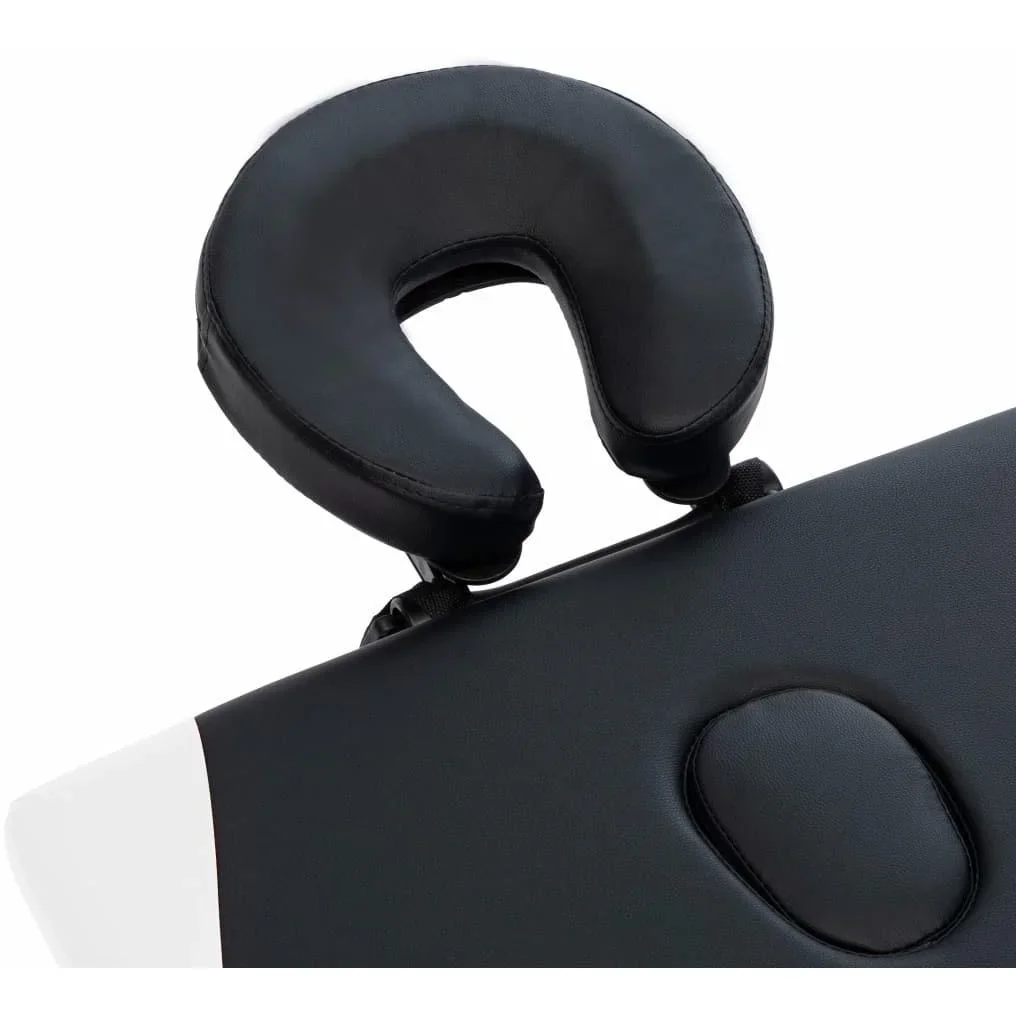 Klappbarer Massagetisch 2 Zonen Aluminiumgestell schwarz und weiß - 1