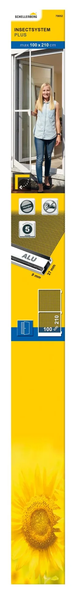 Insektenschutztür PLUS, Farbe weiß, 100 x 210 cm - 2