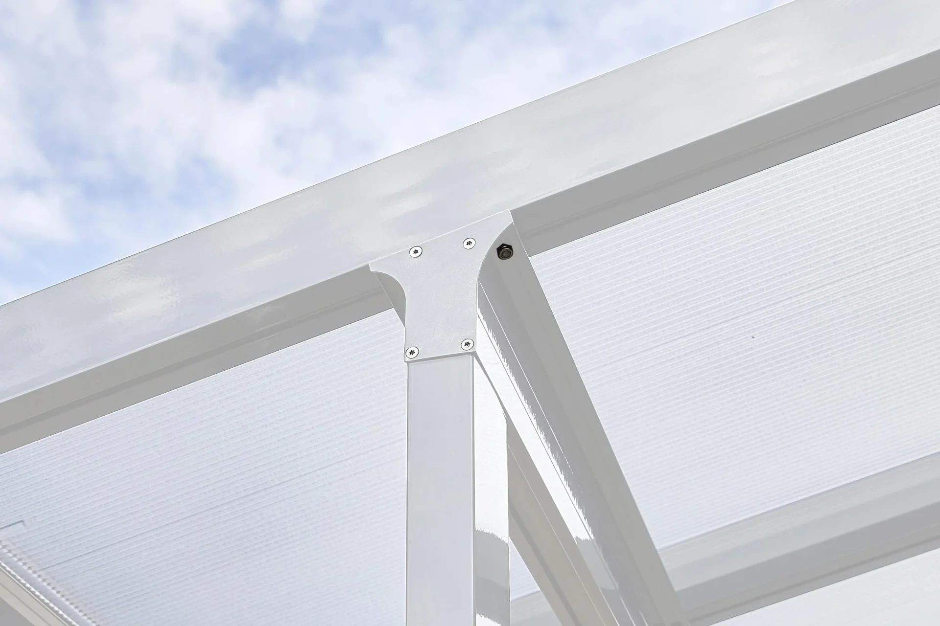 Terrassendach Bausatz, Farbe weiß, 4260 x 3060 mm - 0