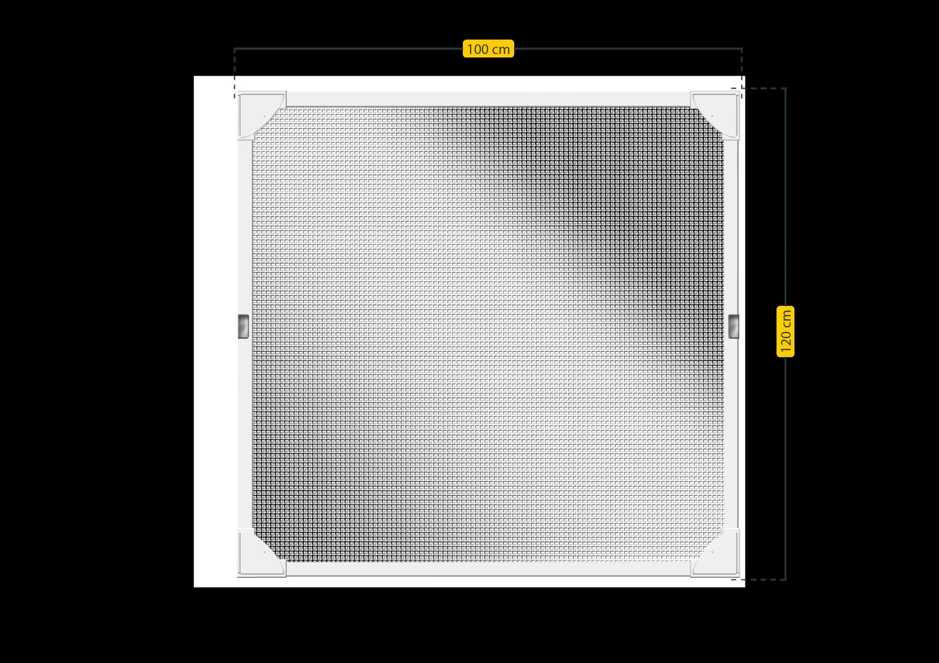 Fliegengitter-Magnetrahmen mit REFLECTION-Gewebe, Farbe weiß, 100 x 120 cm - 2