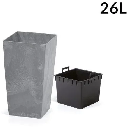 Blumentopf Concrete Design 26L Anthrazit, 26,5 x 26,5 x 50 cm - 0