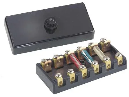 Sicherungsdose 6-polig, schwarz, L x B x H 9 x 4,5 x 2,7 cm - 0