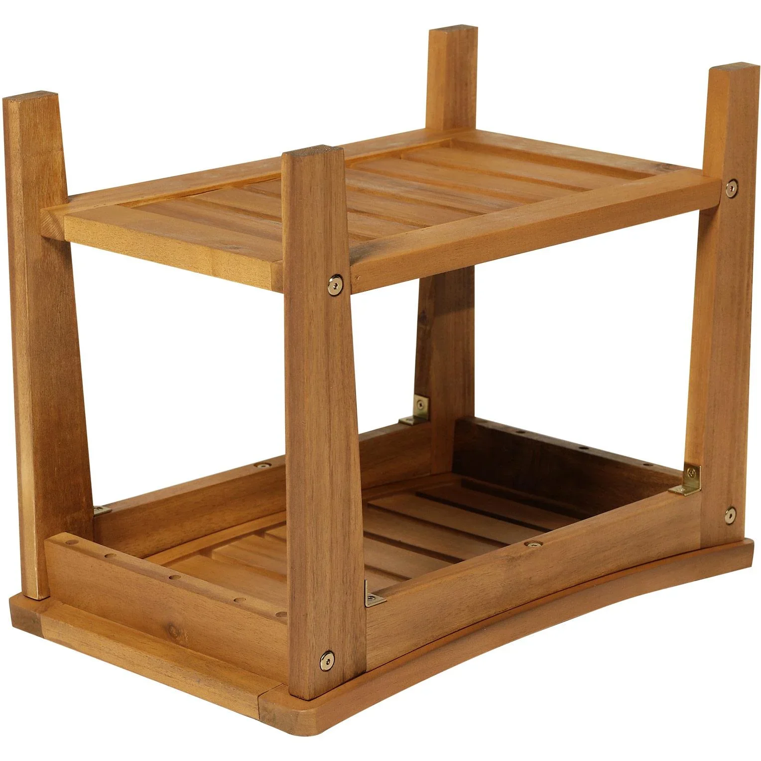 Duschhocker Badhocker Duschsitz Duschstuhl feuchtigkeitsbeständig Akazienholz Teak 53 x 35 x 43 cm - 4