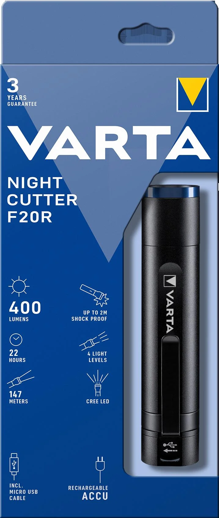 LED Taschenlampe - F20R Night Cutter, spritzwassergeschützt und stoßfest - 0