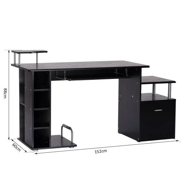 Computertisch Schreibtisch Arbeitstisch schwarz - 6