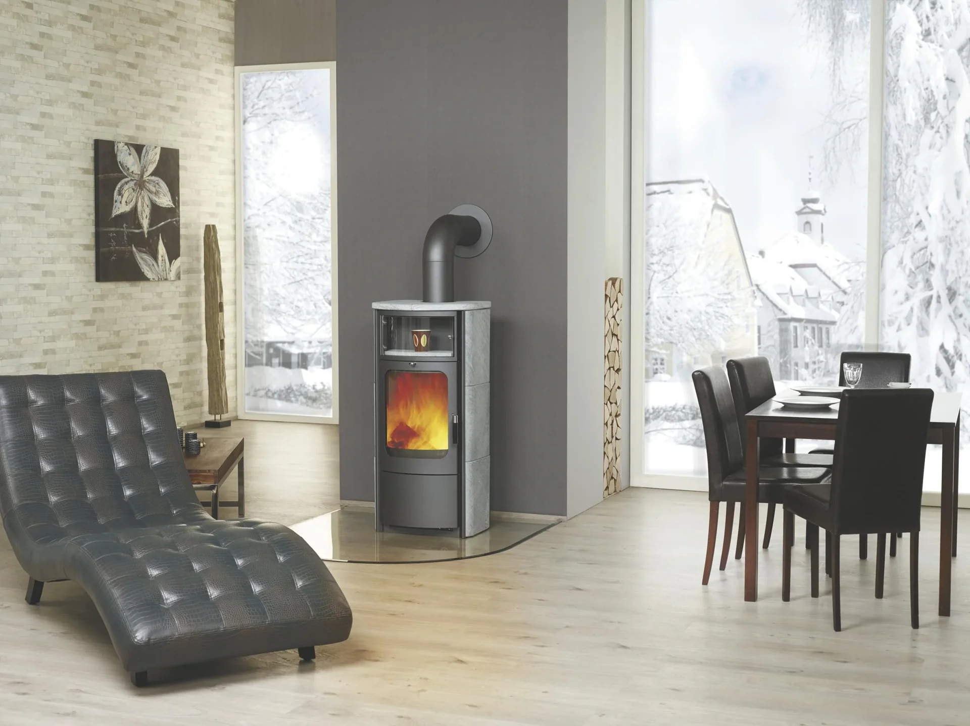 Kaminofen - Opera-B Dauerbrand 5 kW - Naturstein - 0