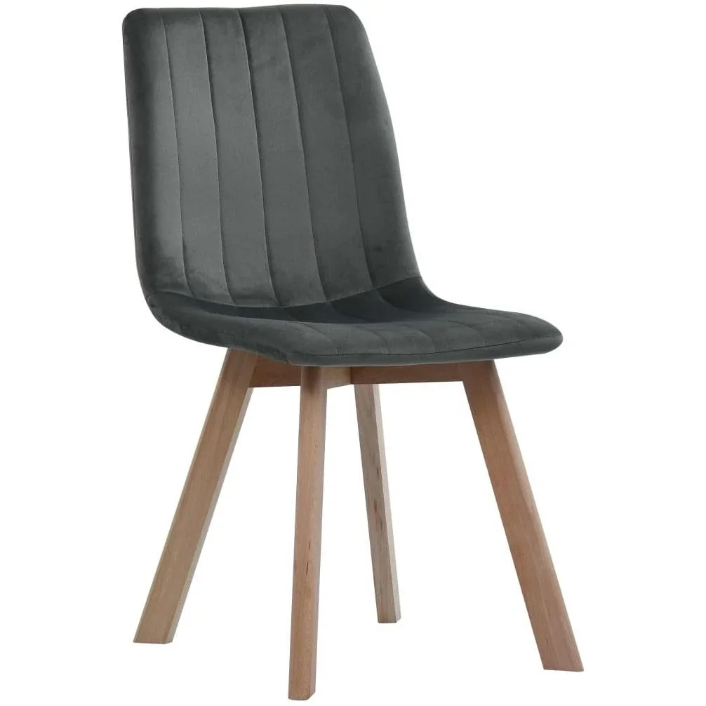 Esszimmerstühle 2 Stück Samt grau - 4