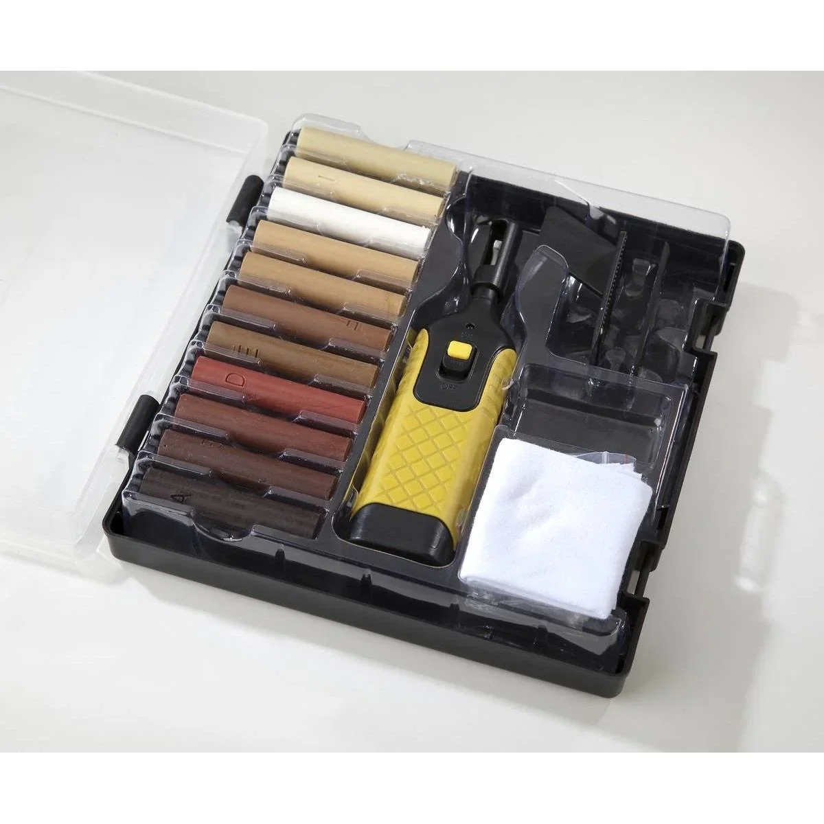 Reparaturset für Laminat + Satz mit 11 Farben Hartwachsstangen - 1