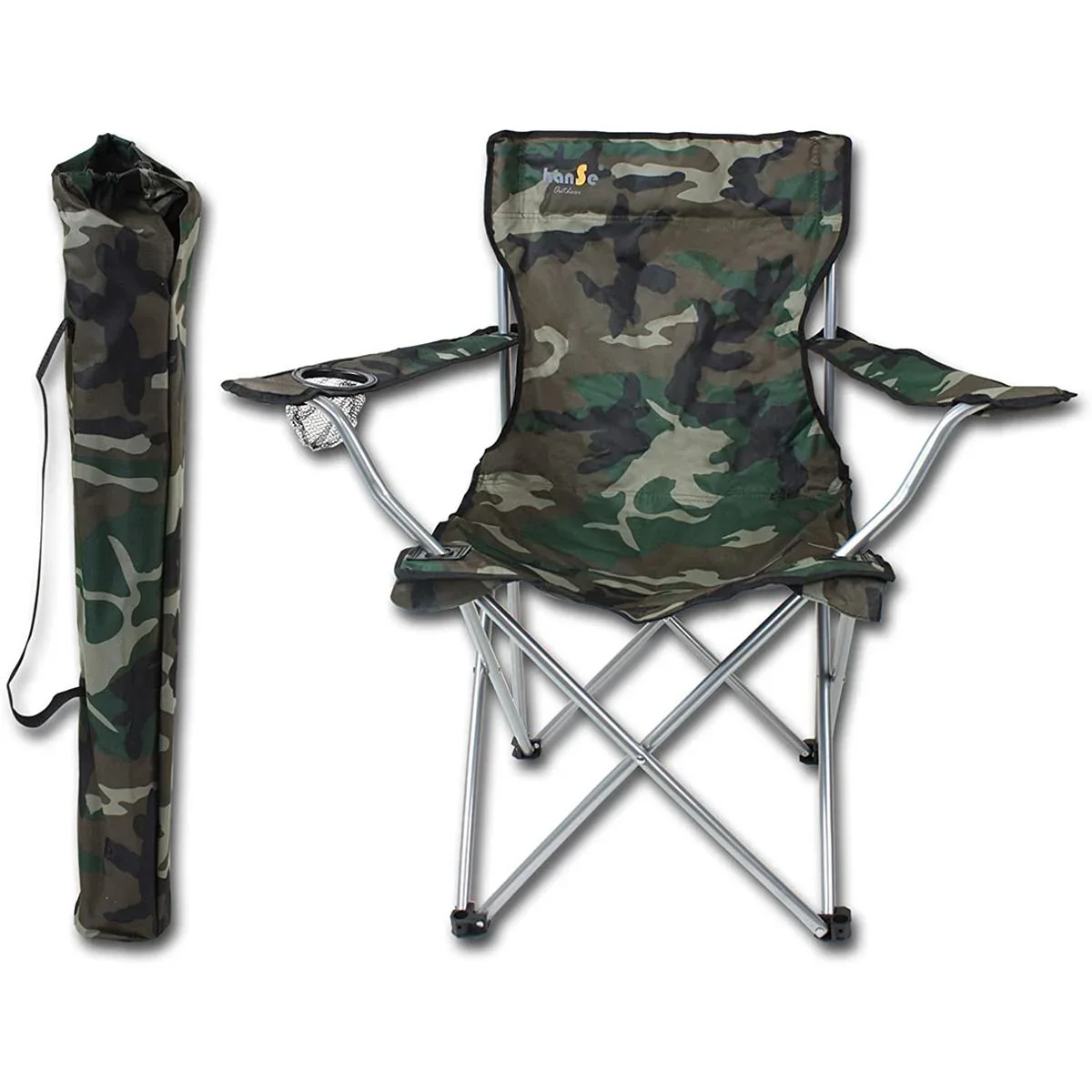Werkzeug Campingstuhl in Tarnfarbe - max 100 kg - zusammenklappbar - 0