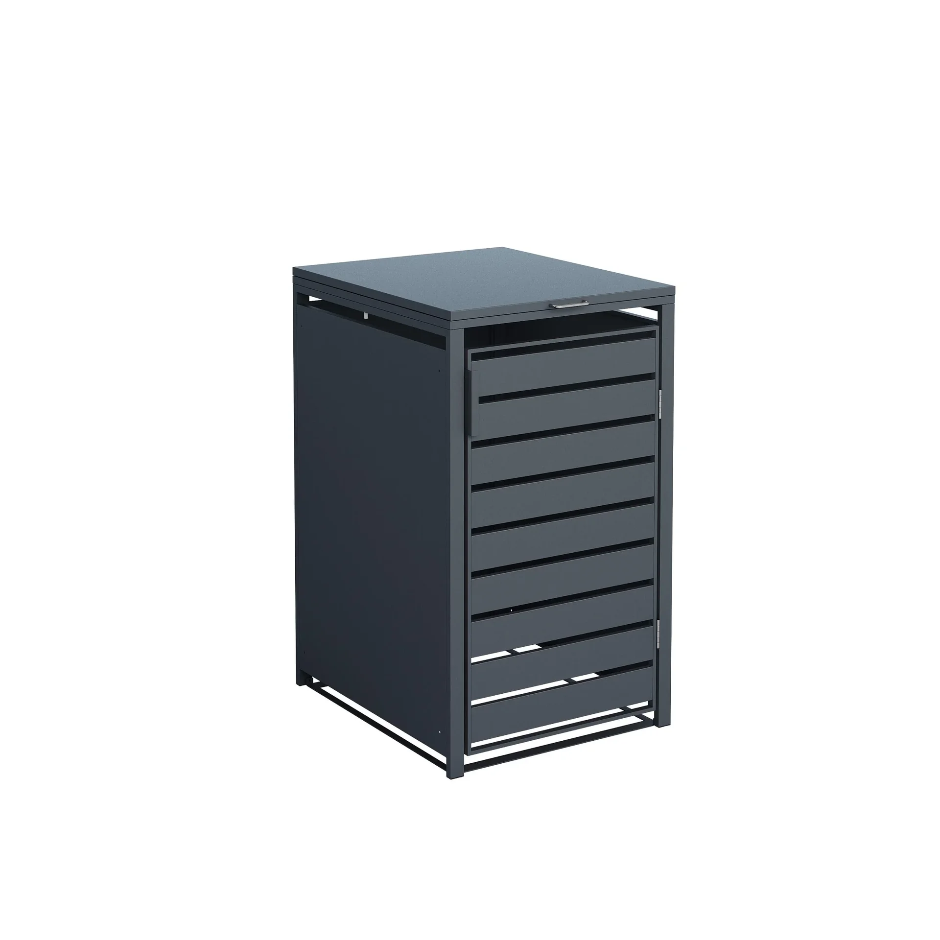 Mülltonnenbox 1-fach mit Deckel, Anthrazit - 0