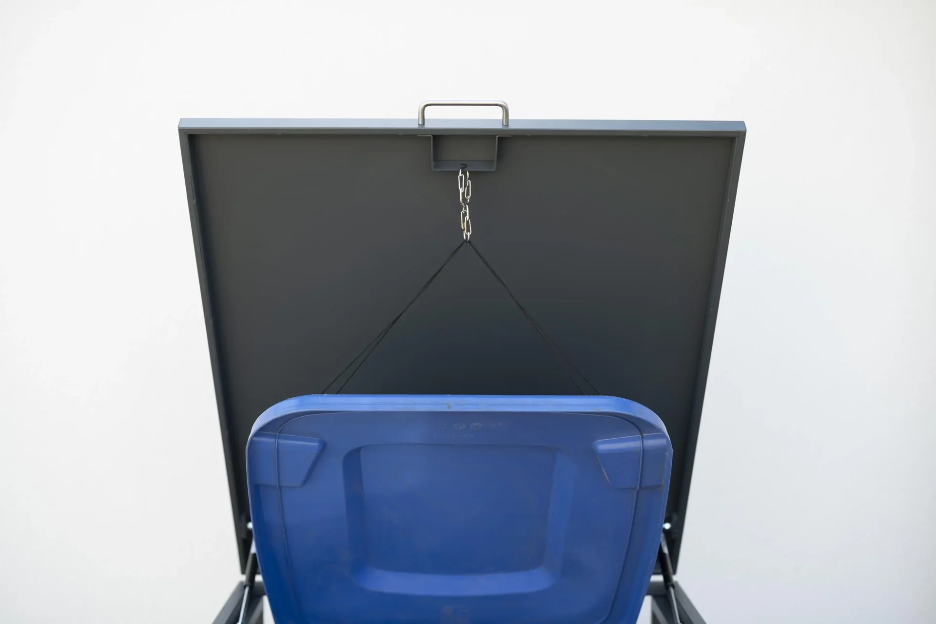 Mülltonnenbox 1-fach mit Deckel, Anthrazit - 2