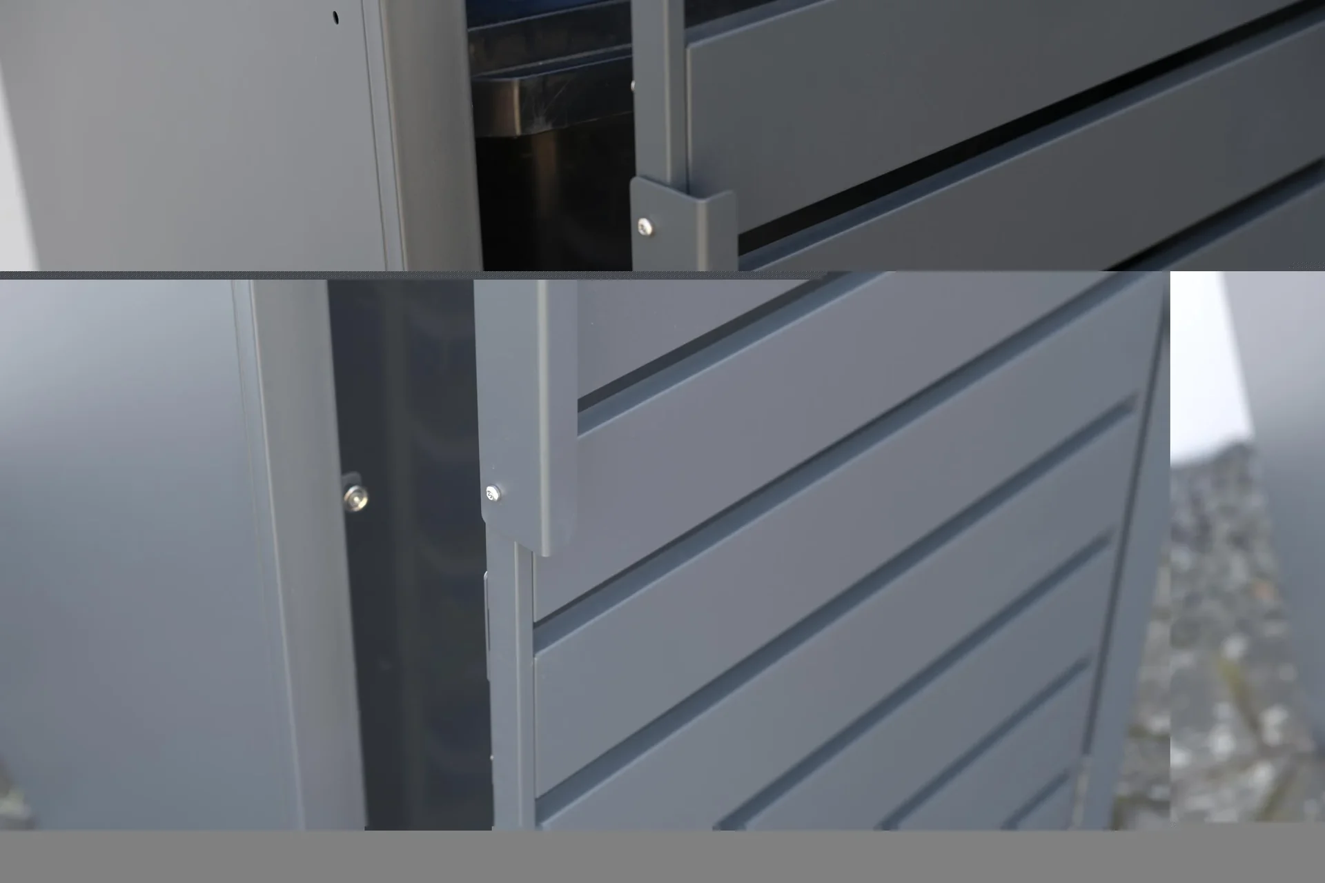 Mülltonnenbox 1-fach mit Deckel, Anthrazit - 3