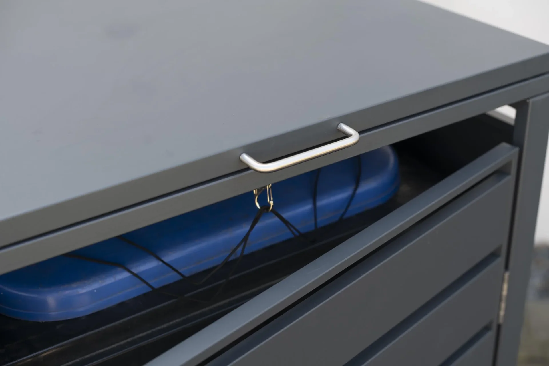 Mülltonnenbox 1-fach mit Deckel, Anthrazit - 8