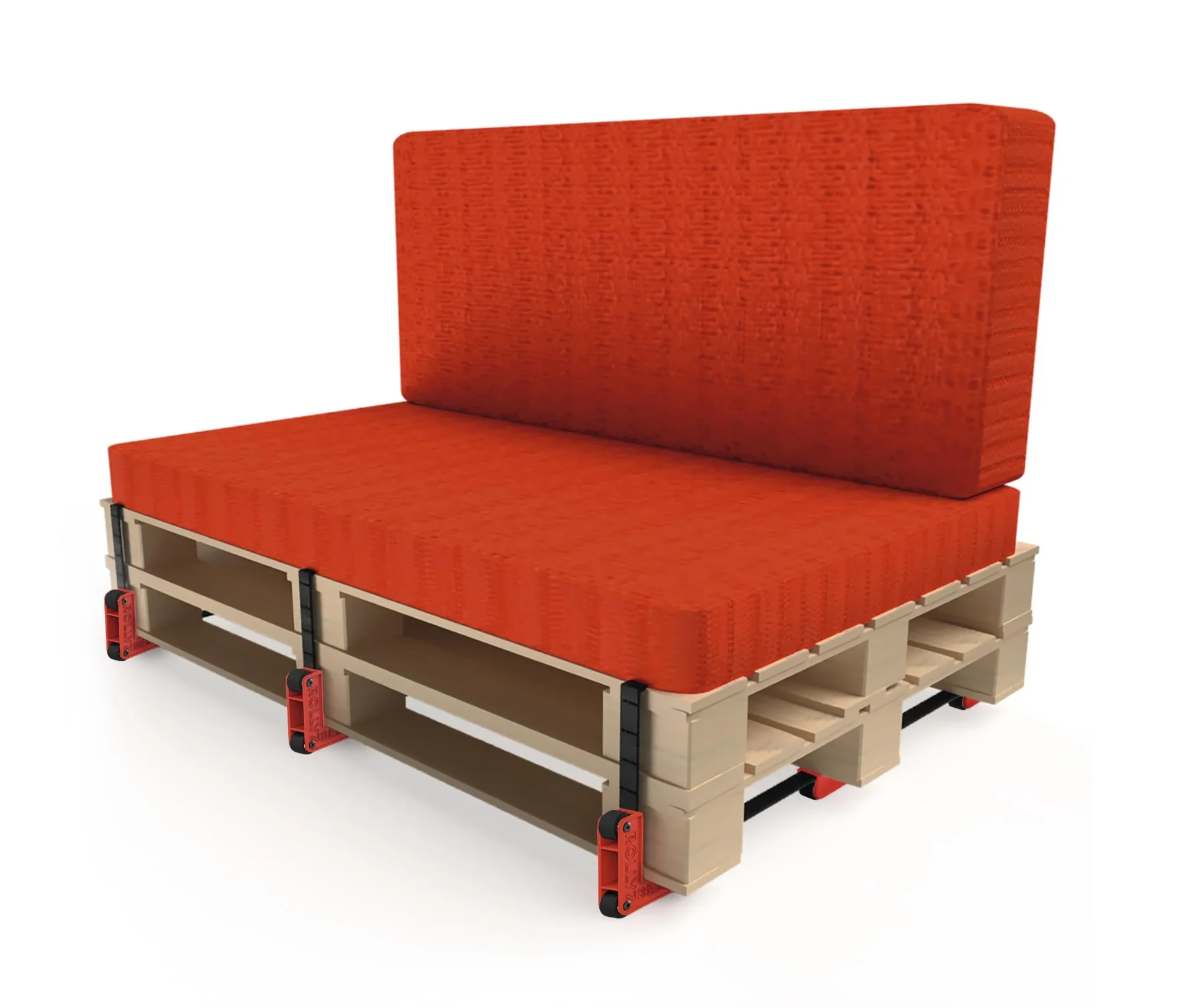 Transportrollen 2er Set rot - 6