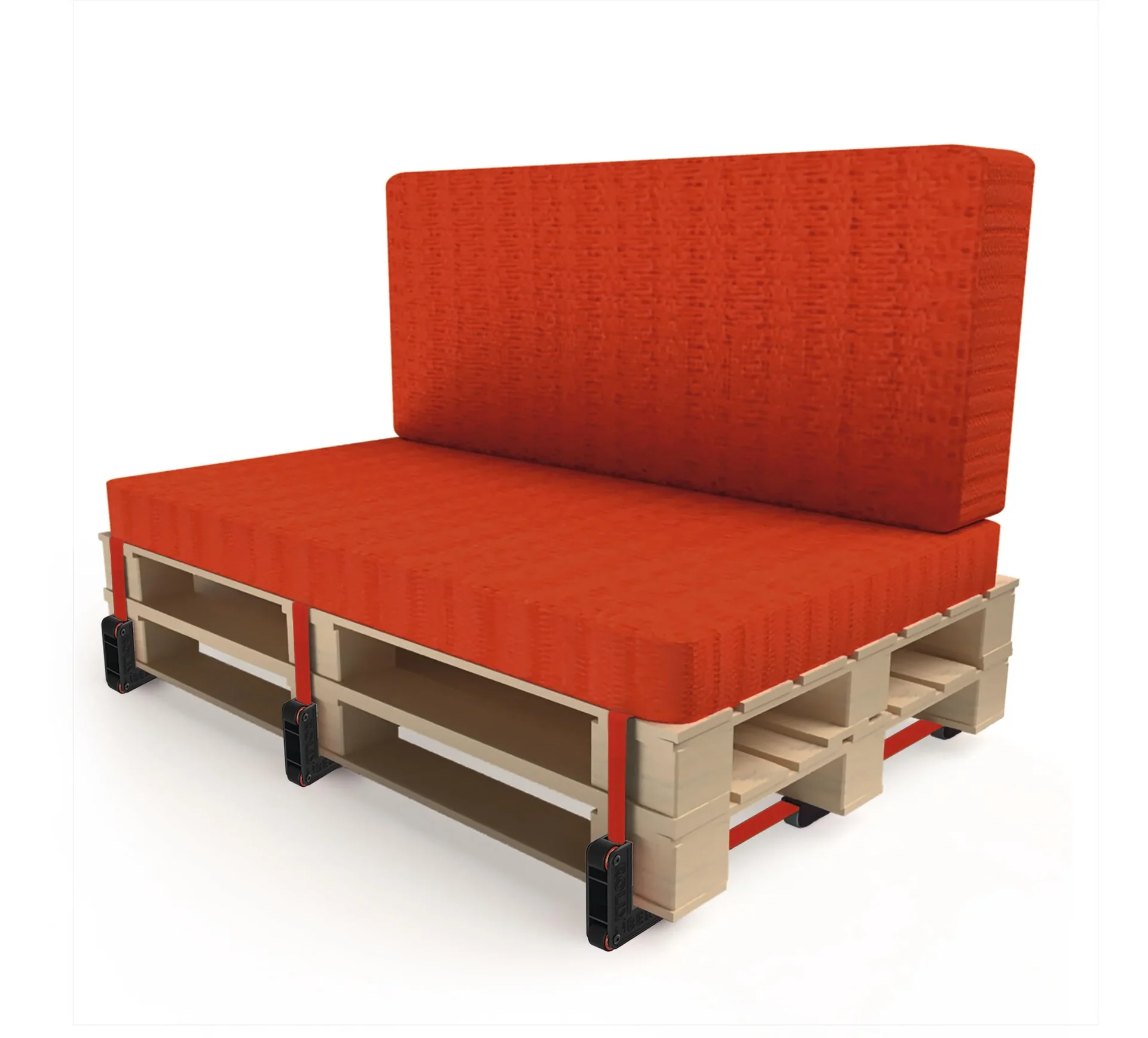 Transportrollen 2er Set rot - 9