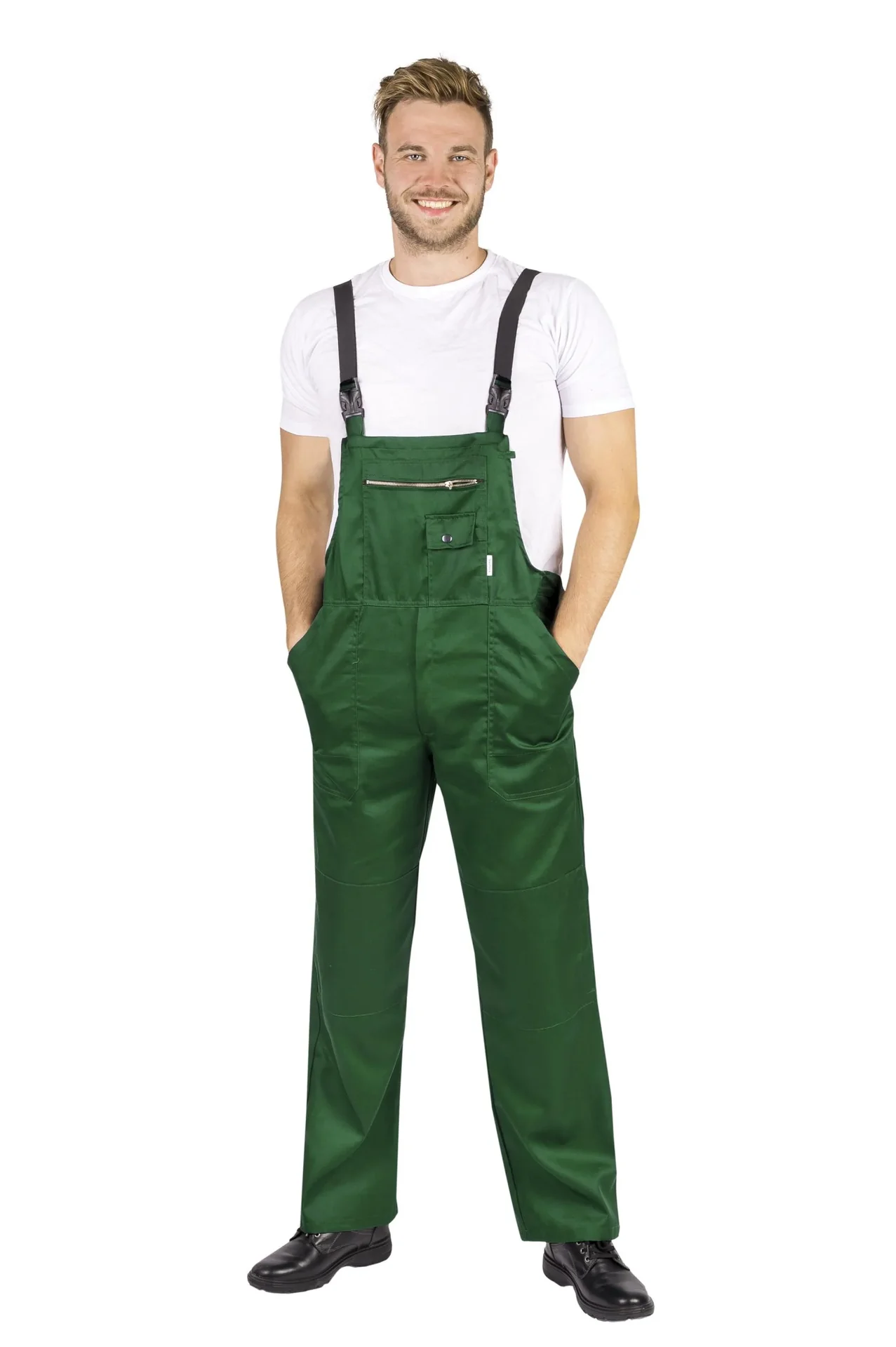 Latzhose mit seitlichen Dehnzonen, Farbe grün, Gr.46 - 4