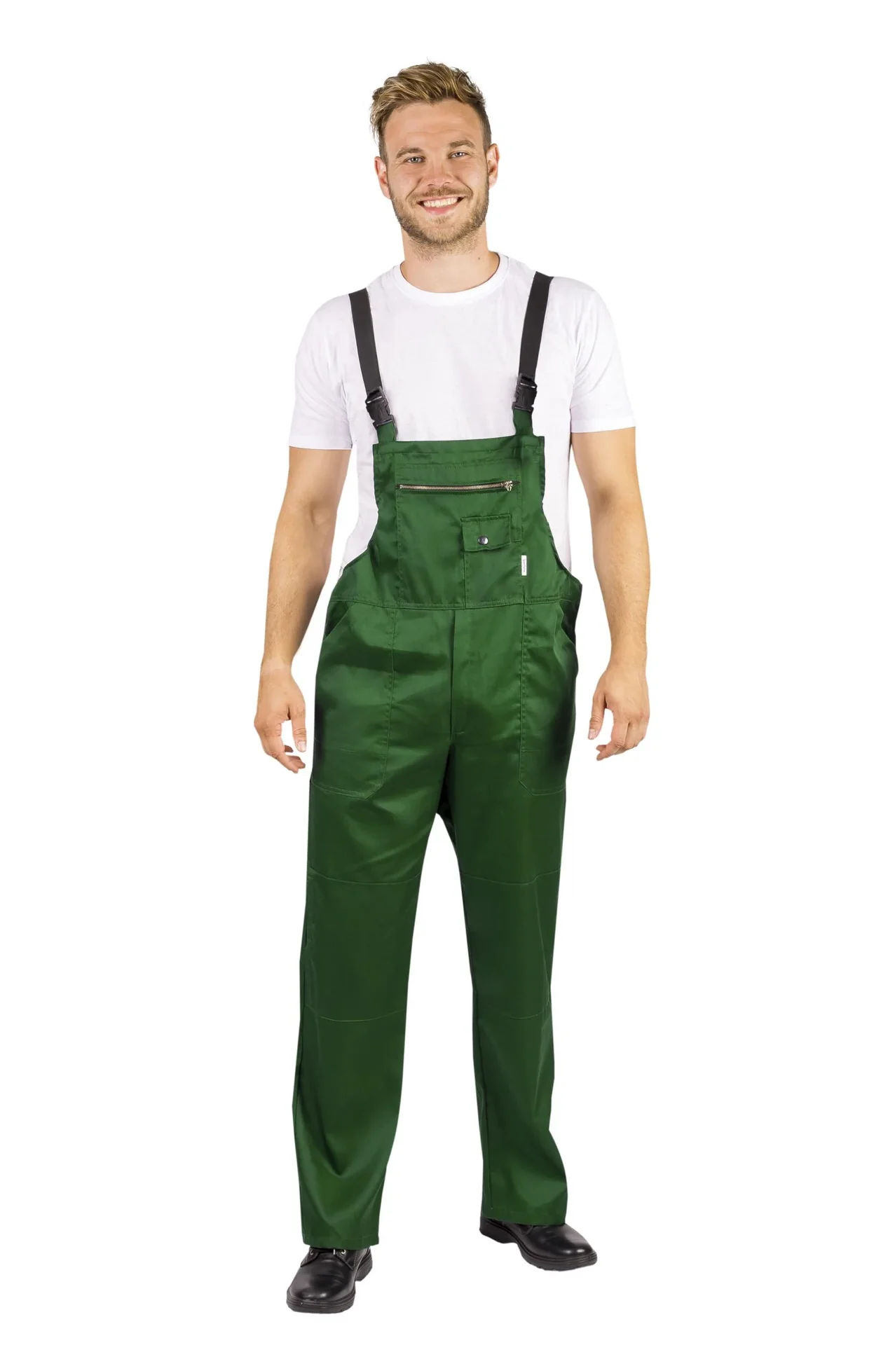 Latzhose mit seitlichen Dehnzonen, Farbe grün, Gr.46 - 6