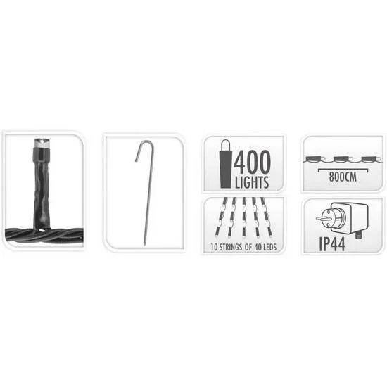 Fahnenmast SET of 2 - Beleuchtung - 400 LEDs - 8 Meter - Warmweißes Licht - wasserdicht - 2