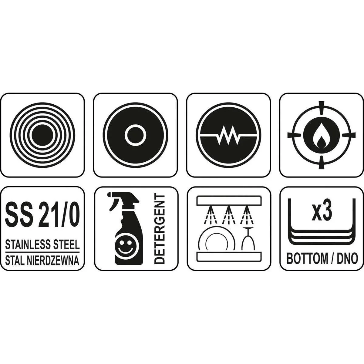 NL Bratpfanne aus Edelstahl - Ø36 cm - 6,1L - Für alle Herdarten - 0