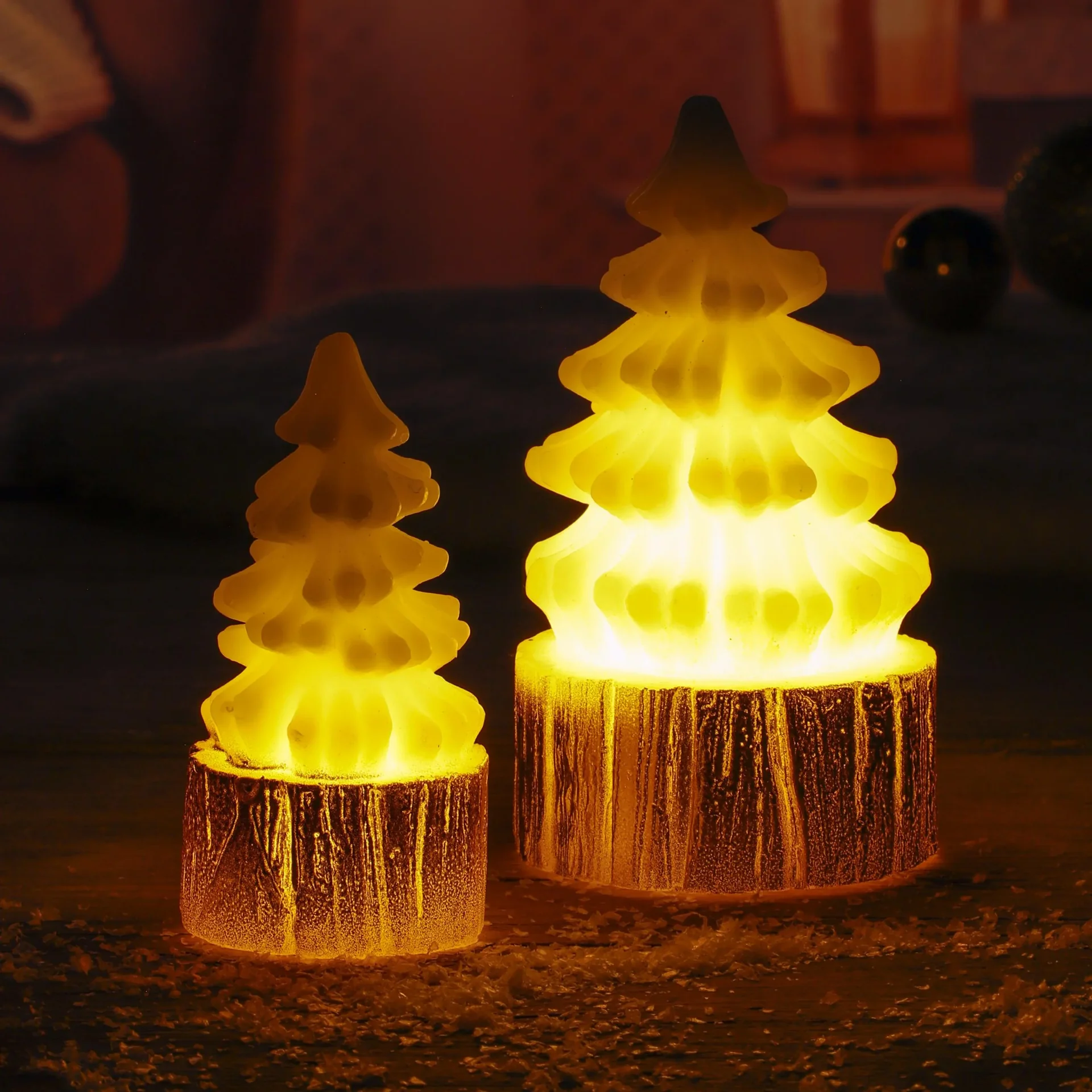 LED Weihnachtsbaum Echtwachskerzen - 2 Stück - 0