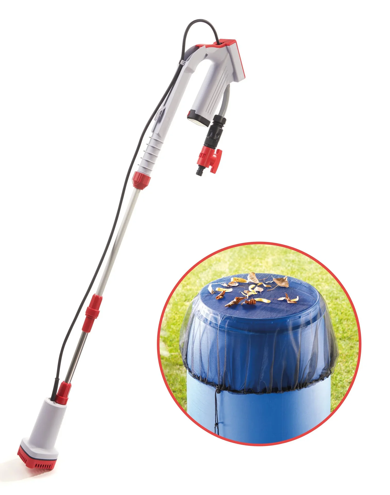 Akku-Regenfasspumpe inklusive Regentonnen Netz - 1