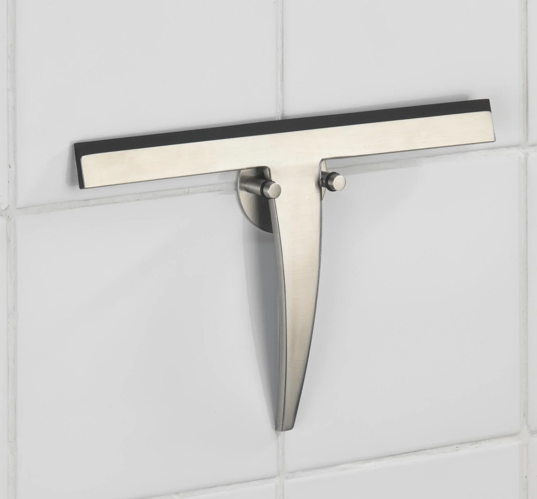 Duschabzieher mit Halter Edelstahl - 0