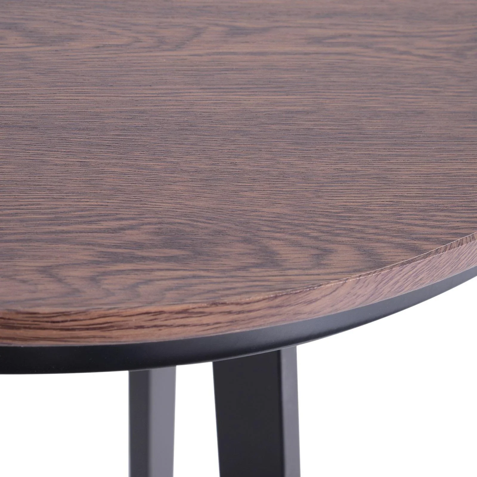 3-teilige Essgruppe Sitzgruppe Esstisch Holztisch dunkle Naturholzoptik mit 1 Tisch + 2 Hockern - 3