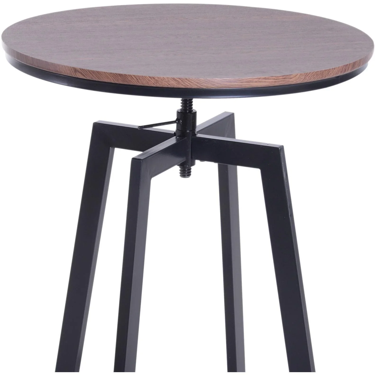 3-teilige Essgruppe Sitzgruppe Esstisch Holztisch dunkle Naturholzoptik mit 1 Tisch + 2 Hockern - 6