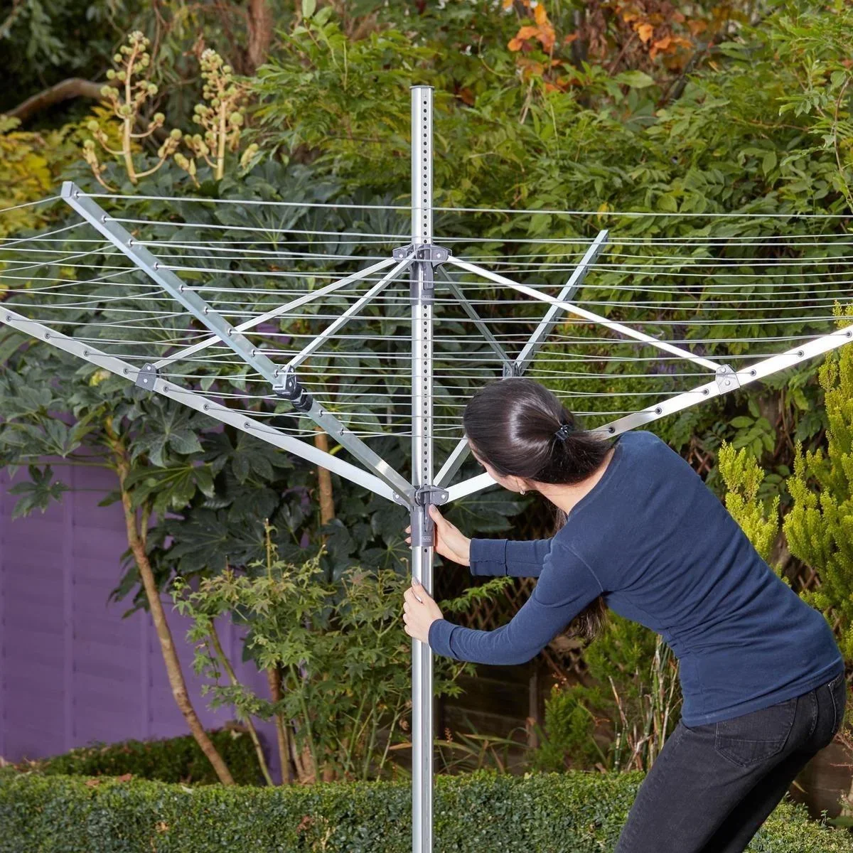 Drehwäscheständer 170 x 183 cm silber - 3