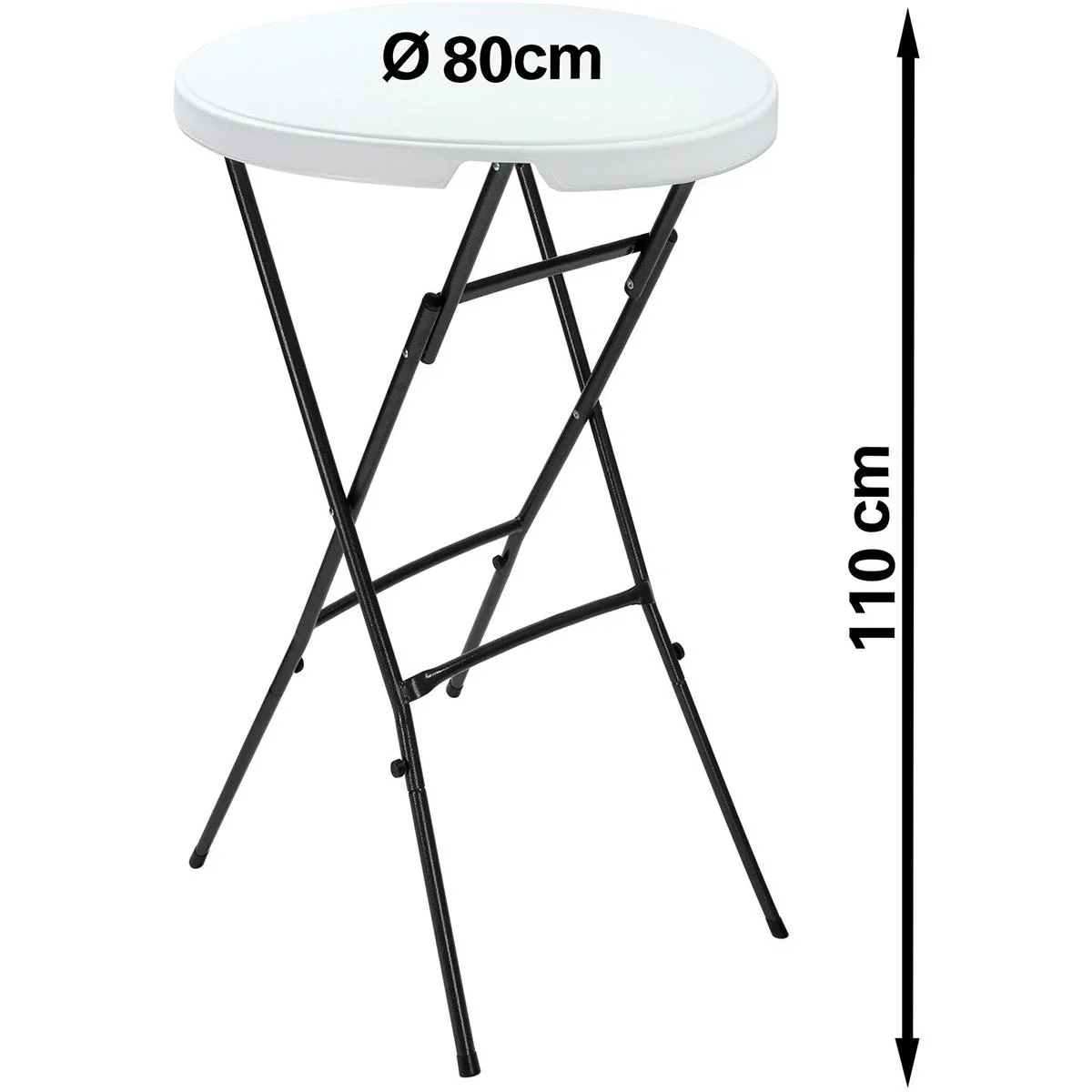 Bartbare Kunststoffklappbar Ø80cm weiß - 6