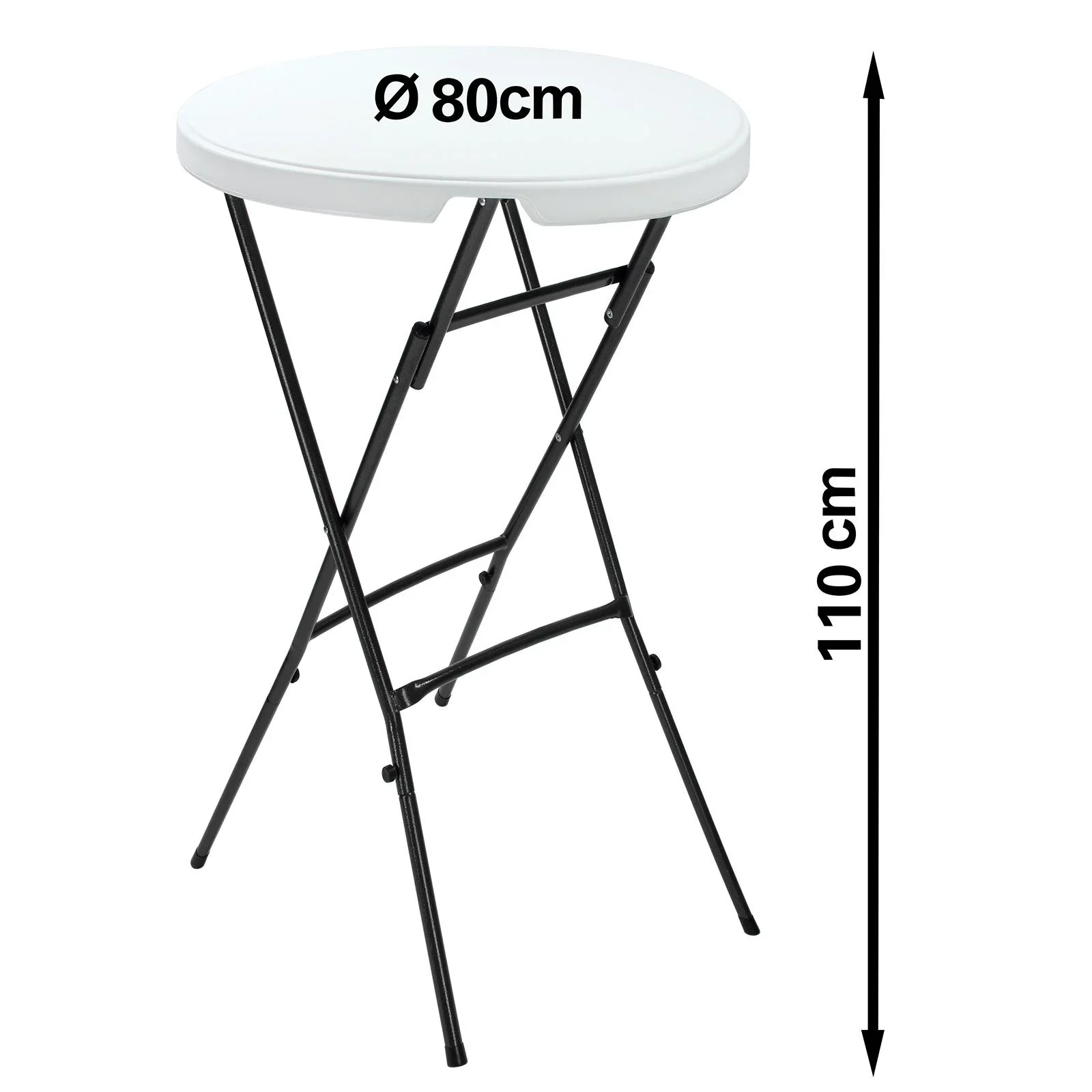 Bartbare Kunststoffklappbar Ø80cm weiß - 7