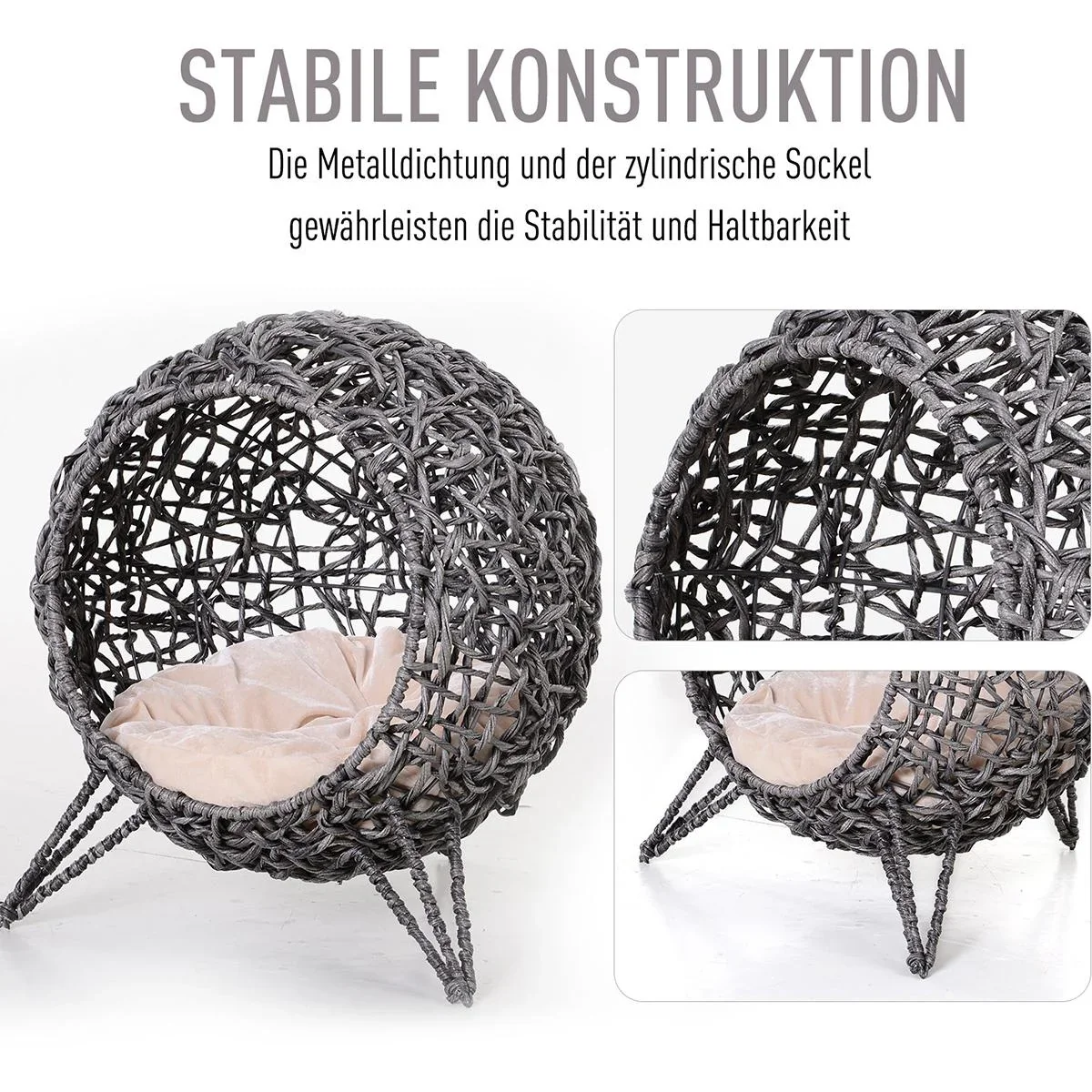 Katzenkorb mit Kissen natur - 6