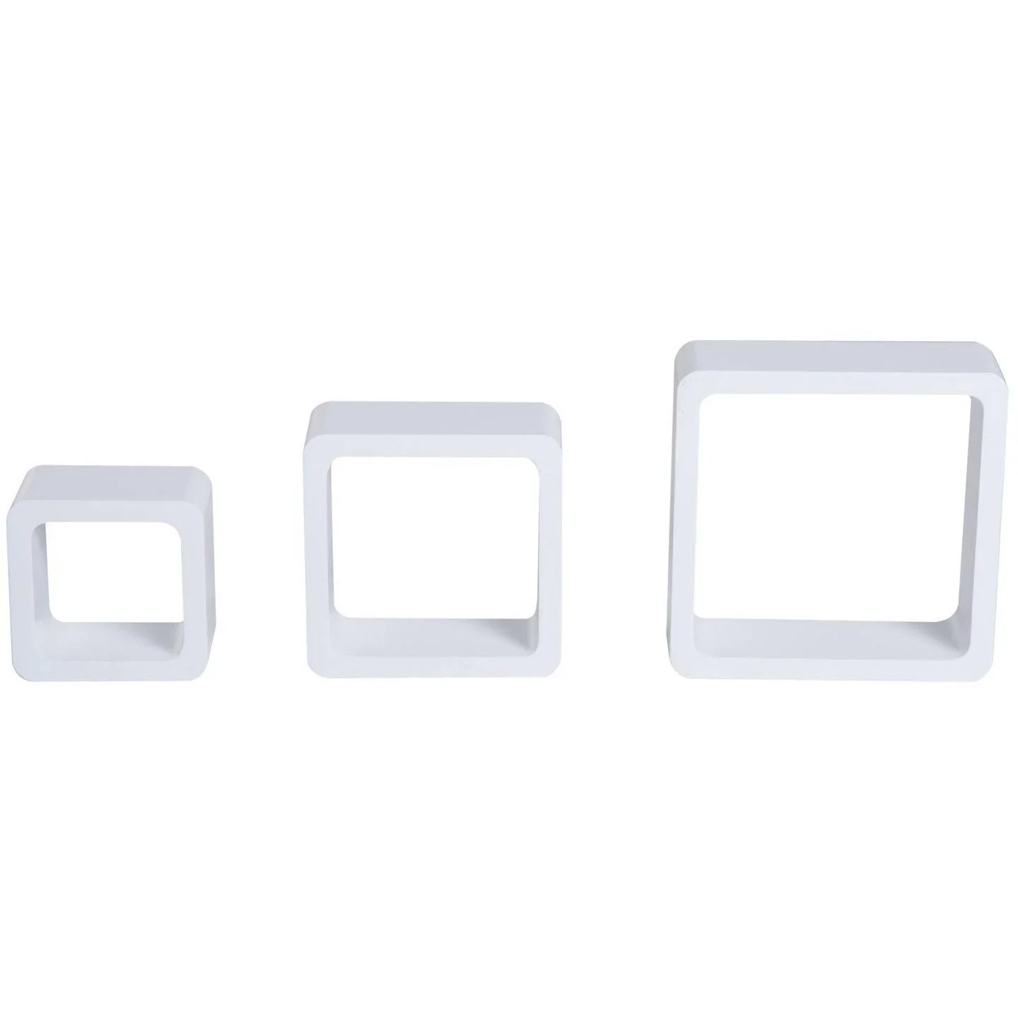 Wandregal Hängeregal 3er Set Cube MDF Weiß - 1