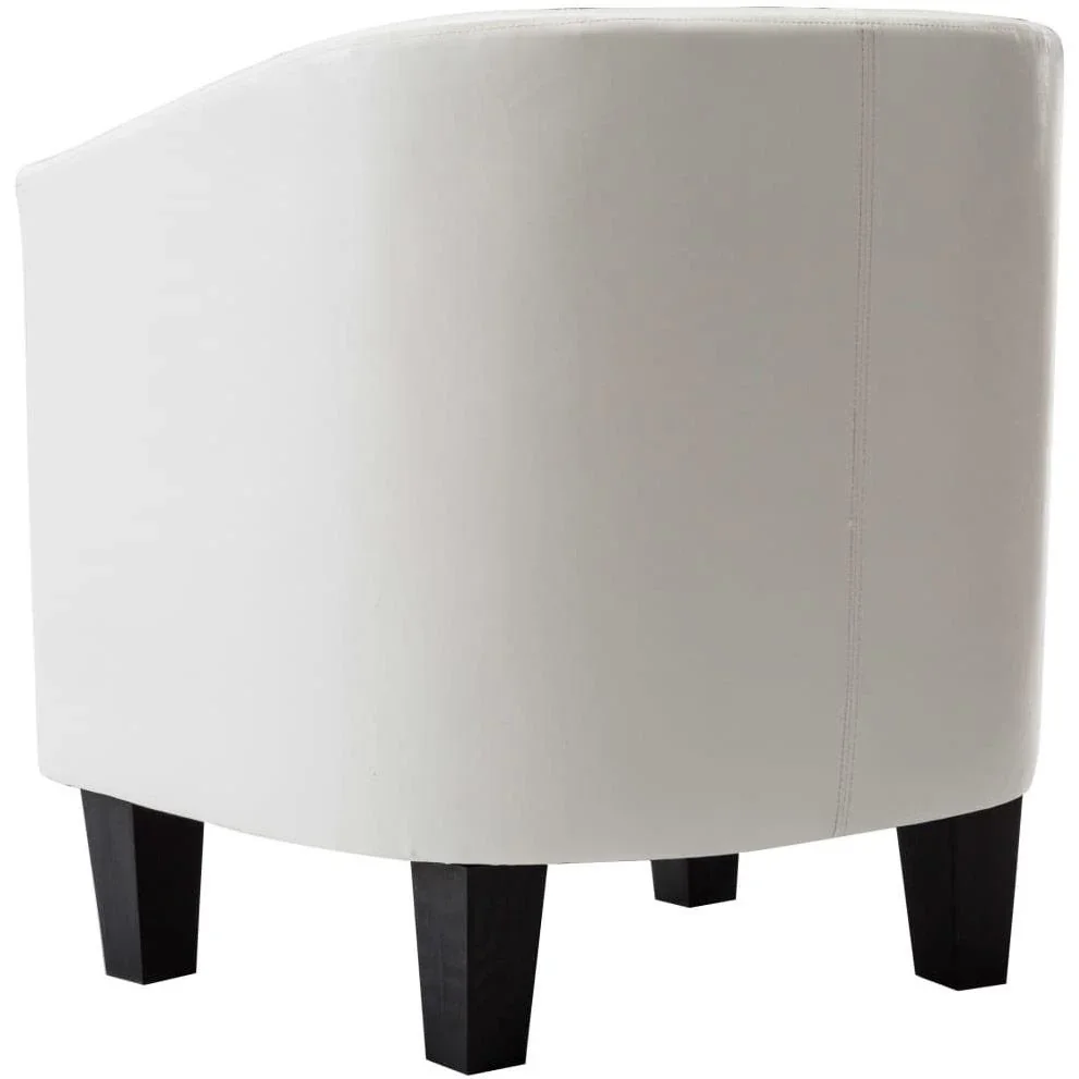 Schalensitz mit Ottomane Kunstleder weiß - 2