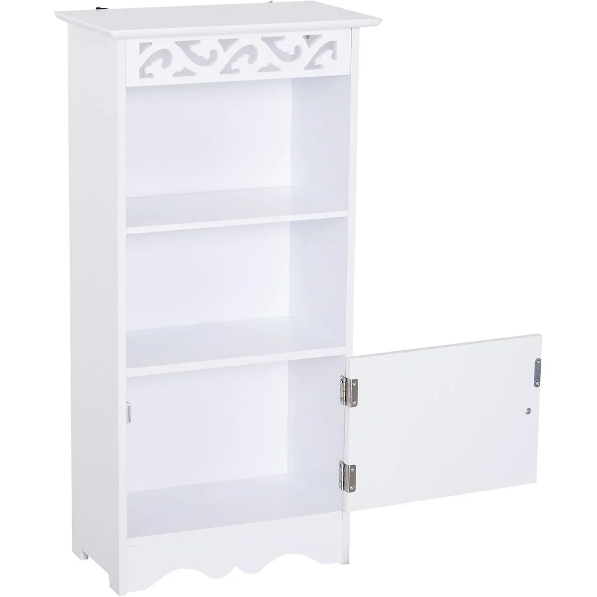 Schrank mit dezenter Verzierung weiß - 7