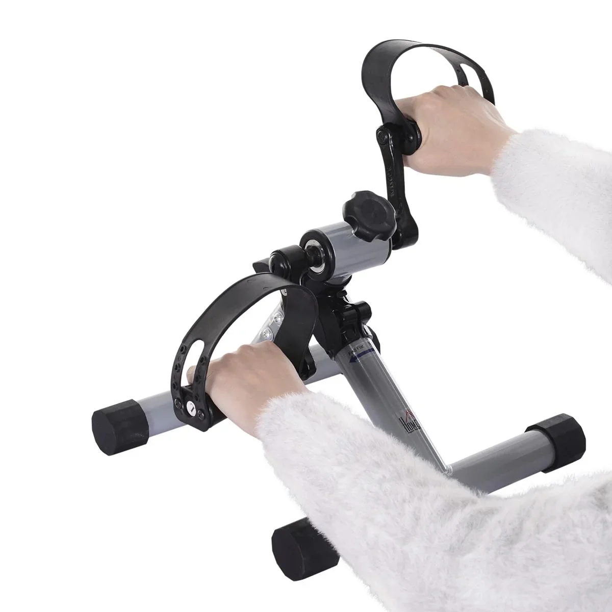 Mini-Heimtrainer faltbar und stufenloser Widerstand silbergrau - 0